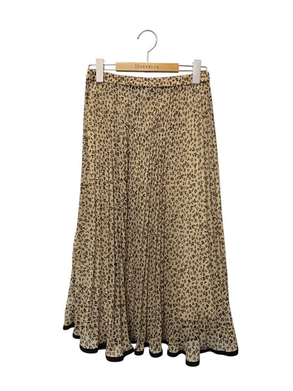 エムズグレイシー 117338 スカート 40 ベージュ フラワーモチーフ プリーツ ITQ809KOD6HG