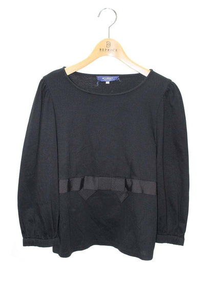 エムズグレイシー 115111 カットソー 40 ブラック リボン ITZQD7L1PAMS