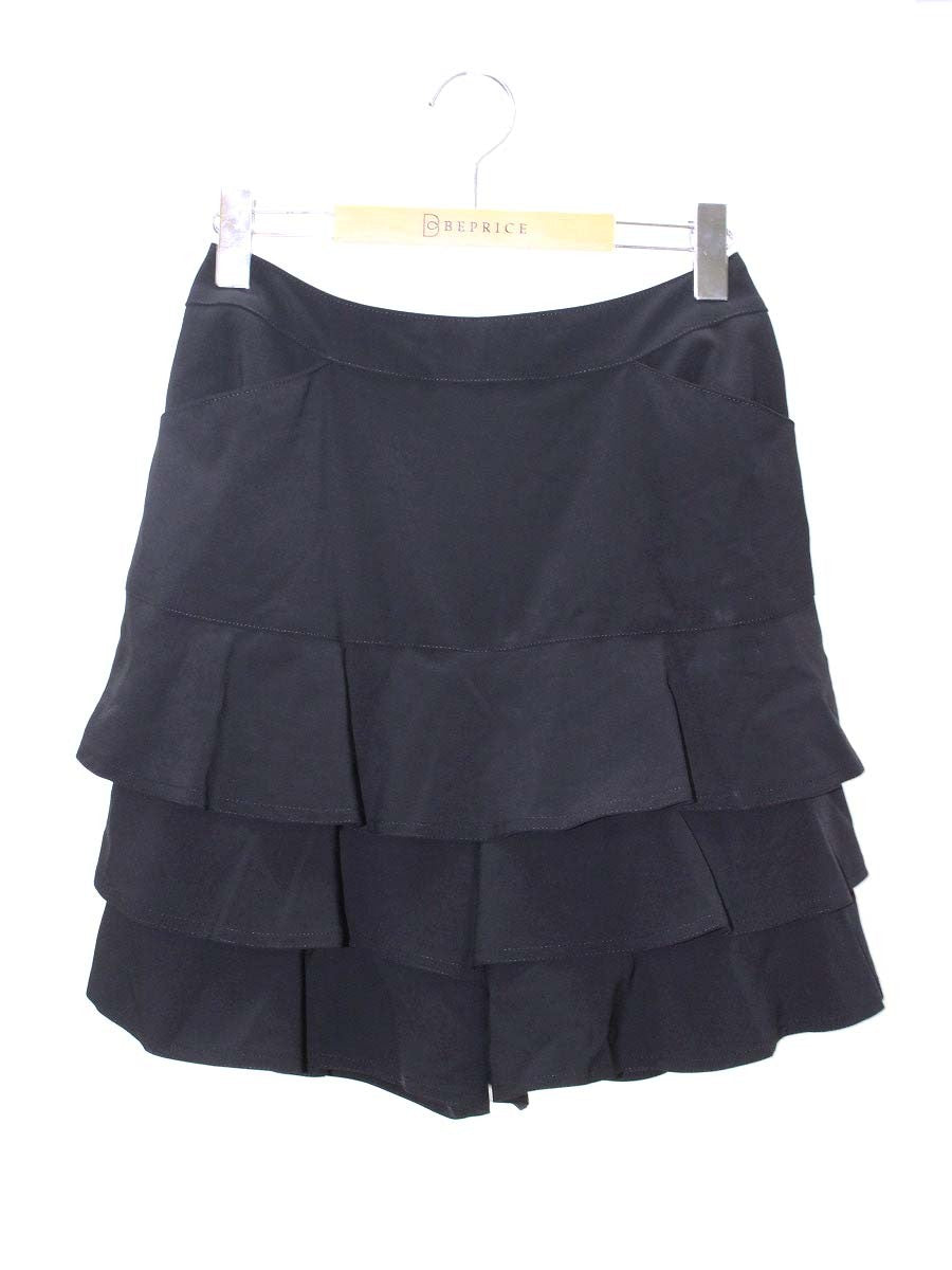 エムズグレイシー 626301 パンツ 40 ブラック ティアード キュロット IT560OWK321C