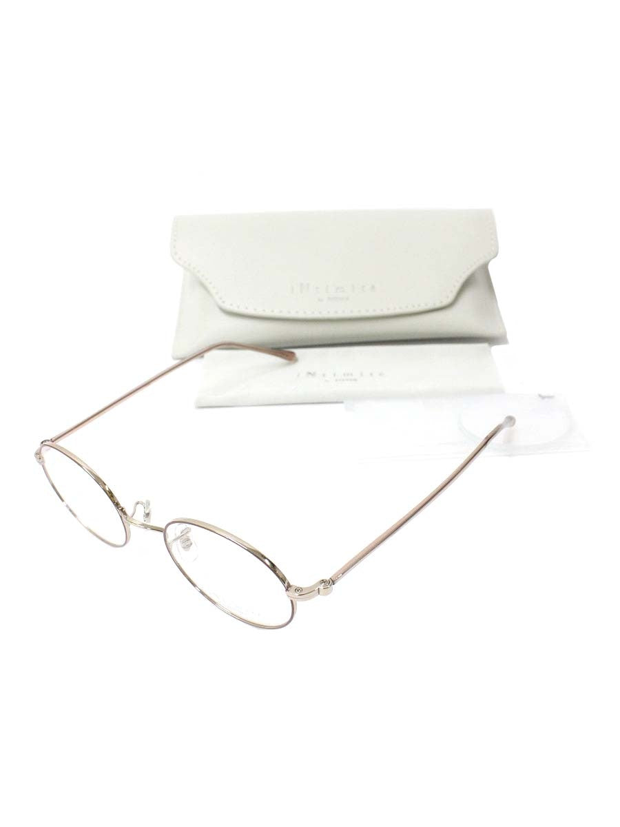 アンティミテ INE-1009 メガネ ピンクシルバー/クリーム INTIMITE BY EYEVAN アイヴァン メタルフレーム フルリム ラウンド ITMXCLKBIABK