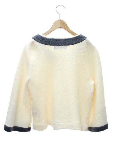 エムズグレイシー 628597 ジャケット 38 アイボリー ウール 襟デザイン フェイクパール ITKXXUETCTCA