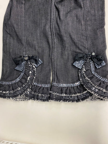 トゥービーシック W5R2122809 デニムパンツ 42 ブラック スパンコール IT0GDB5XZ324 【SALE】