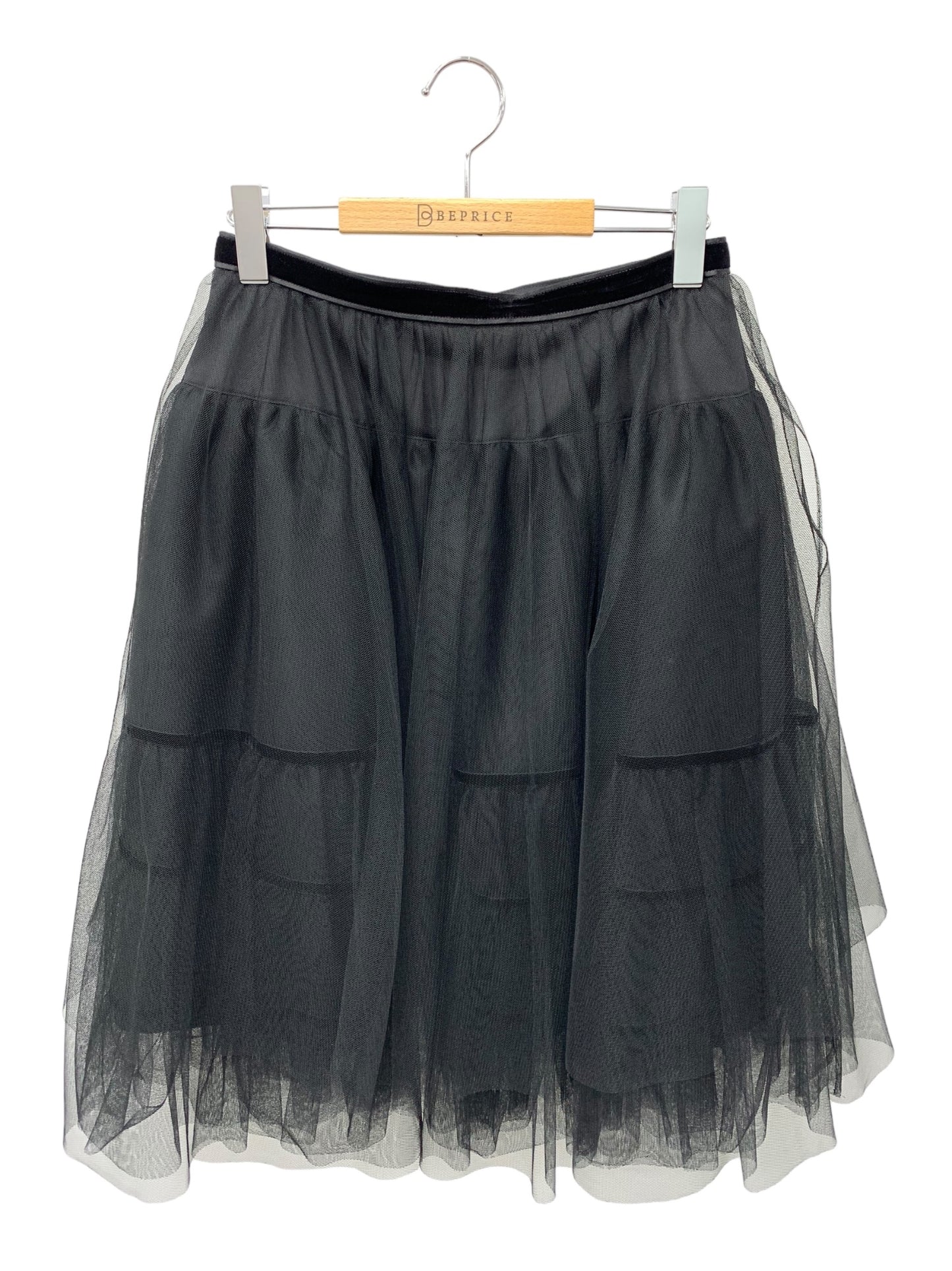 フォクシーブティック Skirt 37638 40 ブラック チュール フレア レイヤード スカート ITJJAUMWXGAK