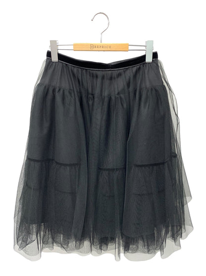 フォクシーブティック Skirt 37638 40 ブラック チュール フレア レイヤード スカート ITJJAUMWXGAK