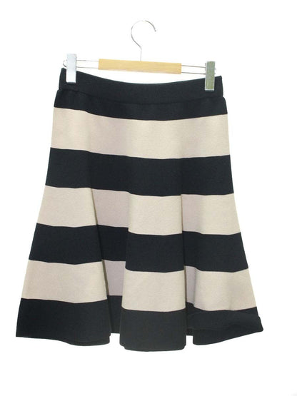 トゥービーシック W5S21-754-40 スカート 40 ブラック ボーダー ニット フレア ITBSF9RVWKFU