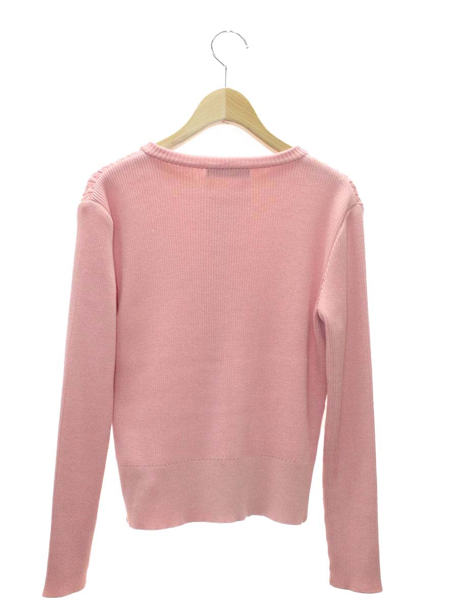 ルネ basic 5212020 カーディガン 34 ピンク パールボタンケーブル編み ITT9Q3EL1N94