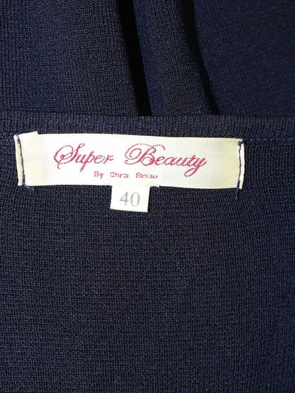 スーパービューティー カーディガン 40 ネイビー フラワーモチーフ レース ITMWPCZ9USV4