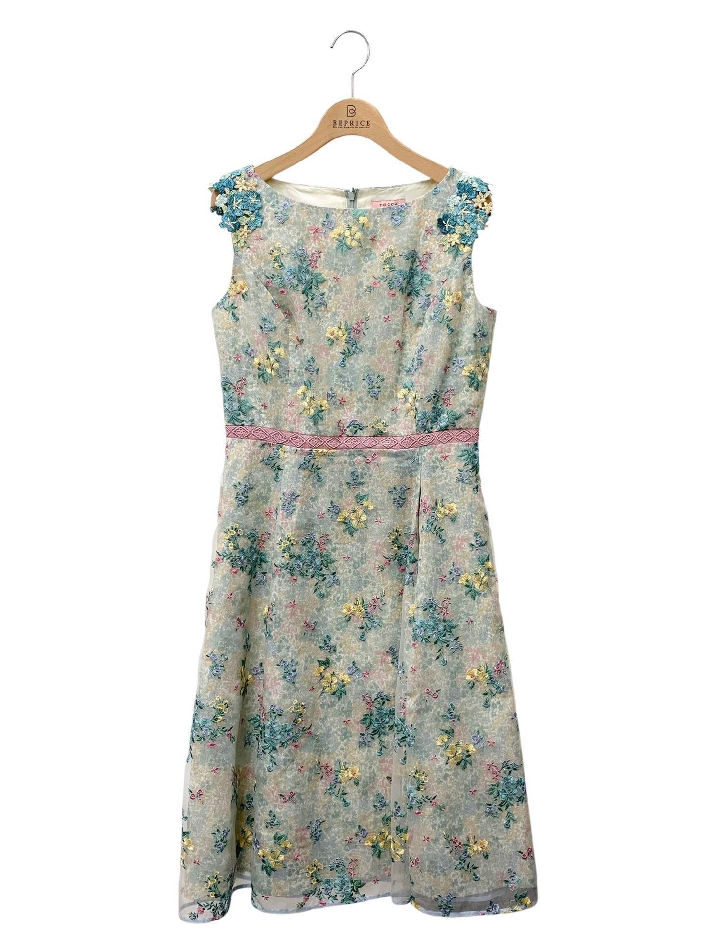 トッカ JOANNA LOUISE OPTOIM0350 ワンピース 2 グリーン オーガンジー刺繍 リバティファブリックス ITNK5BD0NSLG