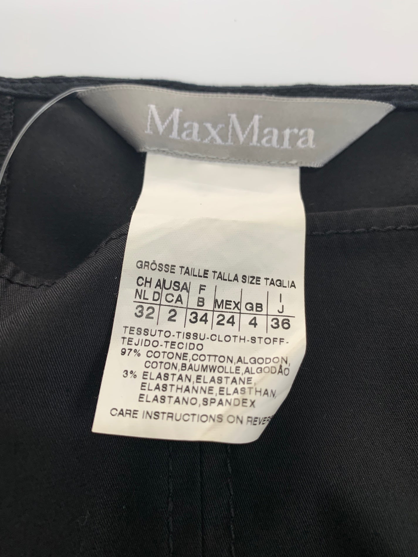 マックスマーラ 62210981 ワンピース 36 ブラック フレアー 綿 ステッチ ITJJZ958KTLW 【SALE】