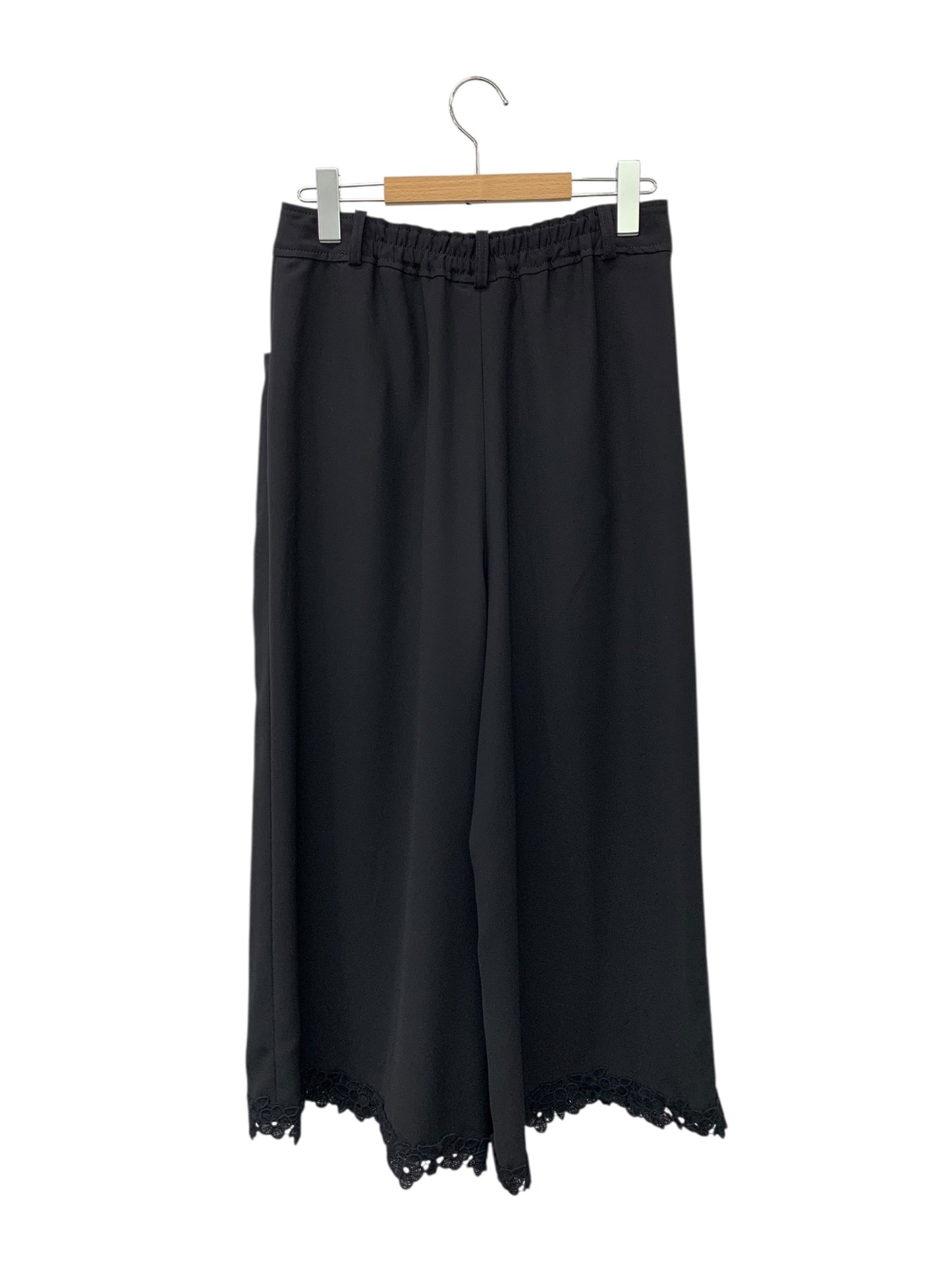 エムズグレイシー 416103 ワイドパンツ 40 ブラック フラワー刺繡 ITGMA3NKLIKG