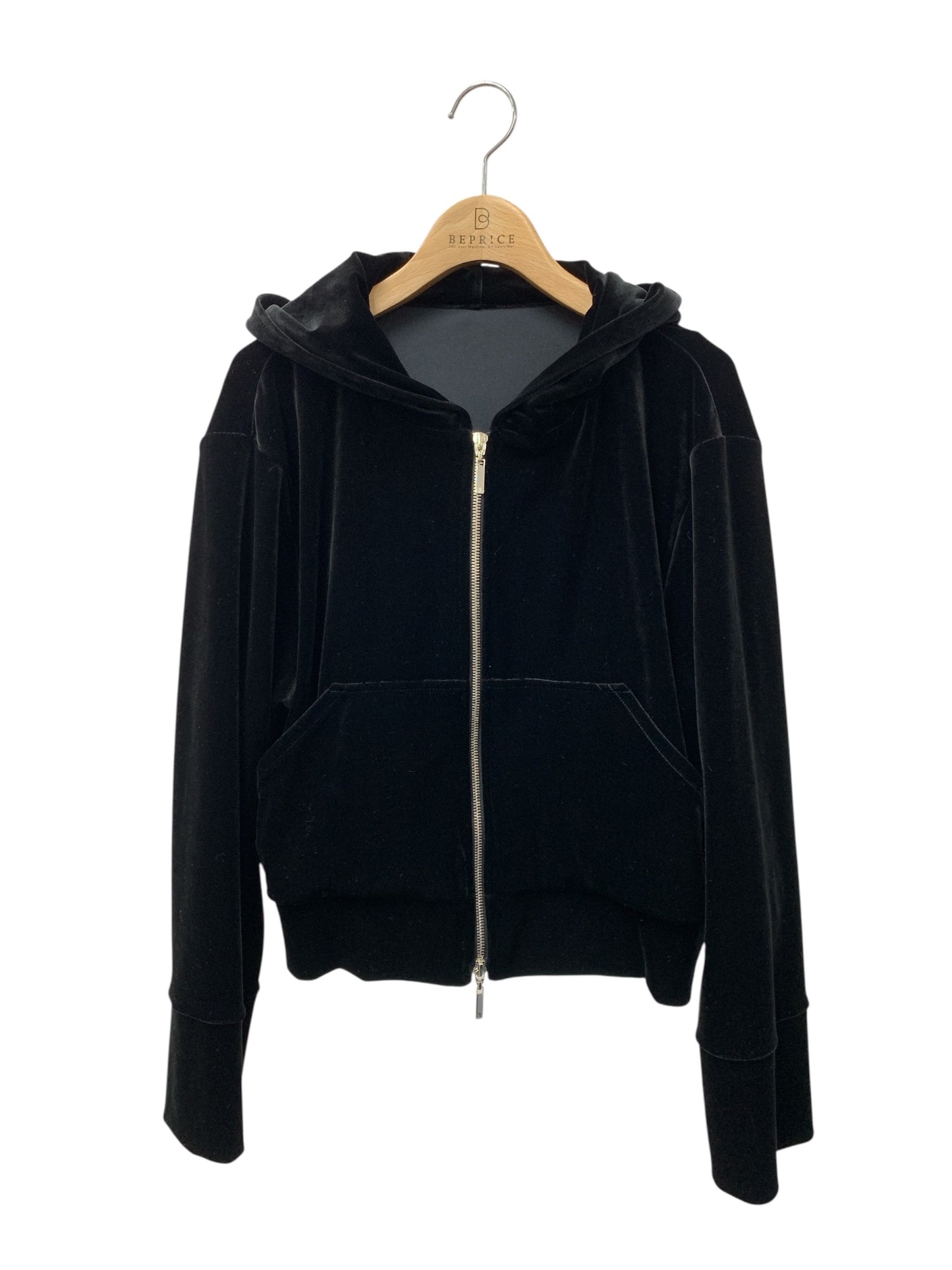 デイジーリン LUXURY PARKA 07290 パーカー F ブラック ベロア ITY199PTIJRG