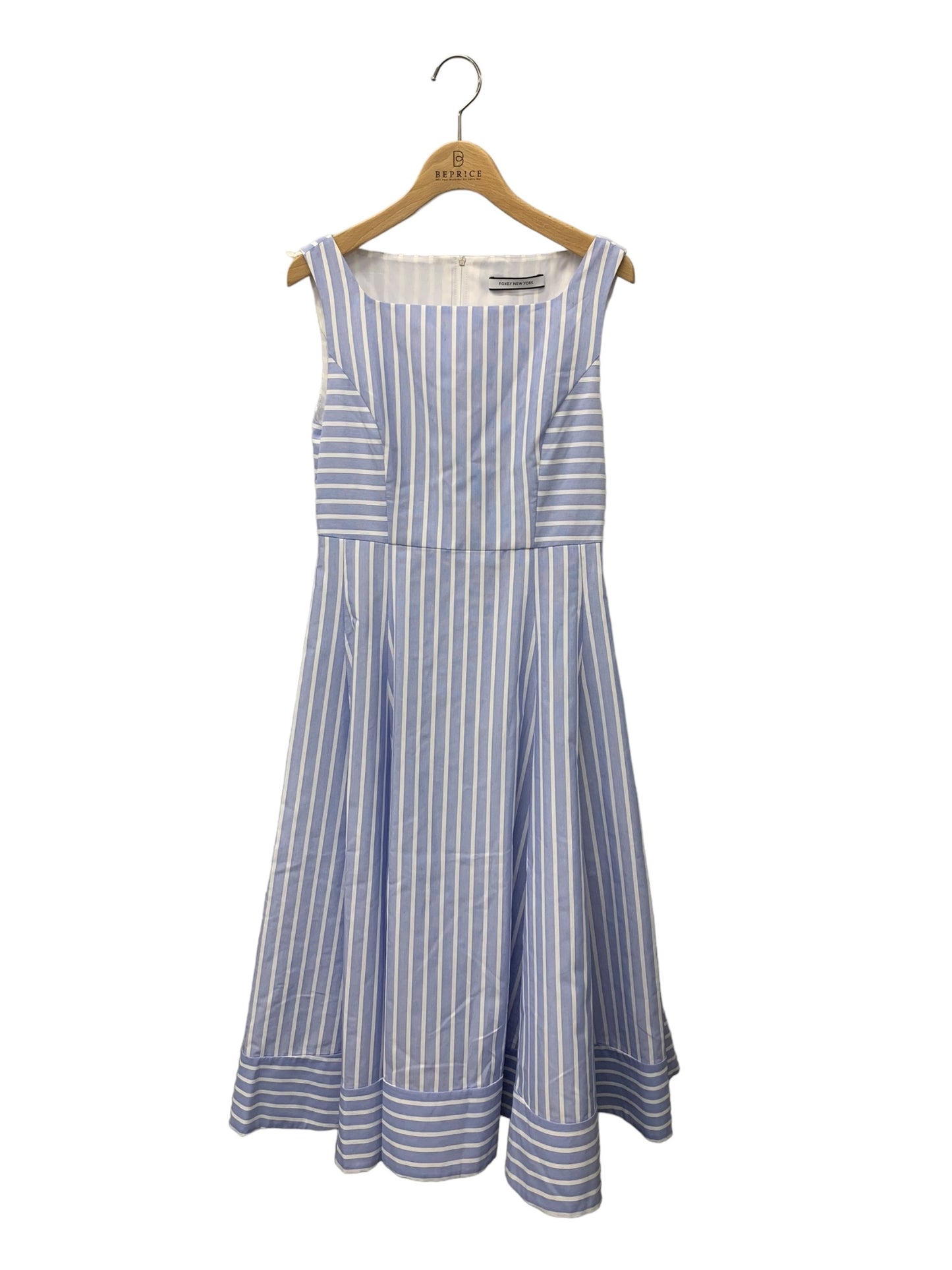 フォクシーニューヨーク Le Ciel Dress 42836 ワンピース 38 ブルー ハイウエスト フレア IT4L68KBYCCK