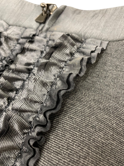 エムプルミエ A806-016 ノーカラージャケット 38 グレー ジップ フリル IT00ZIJWOOE0