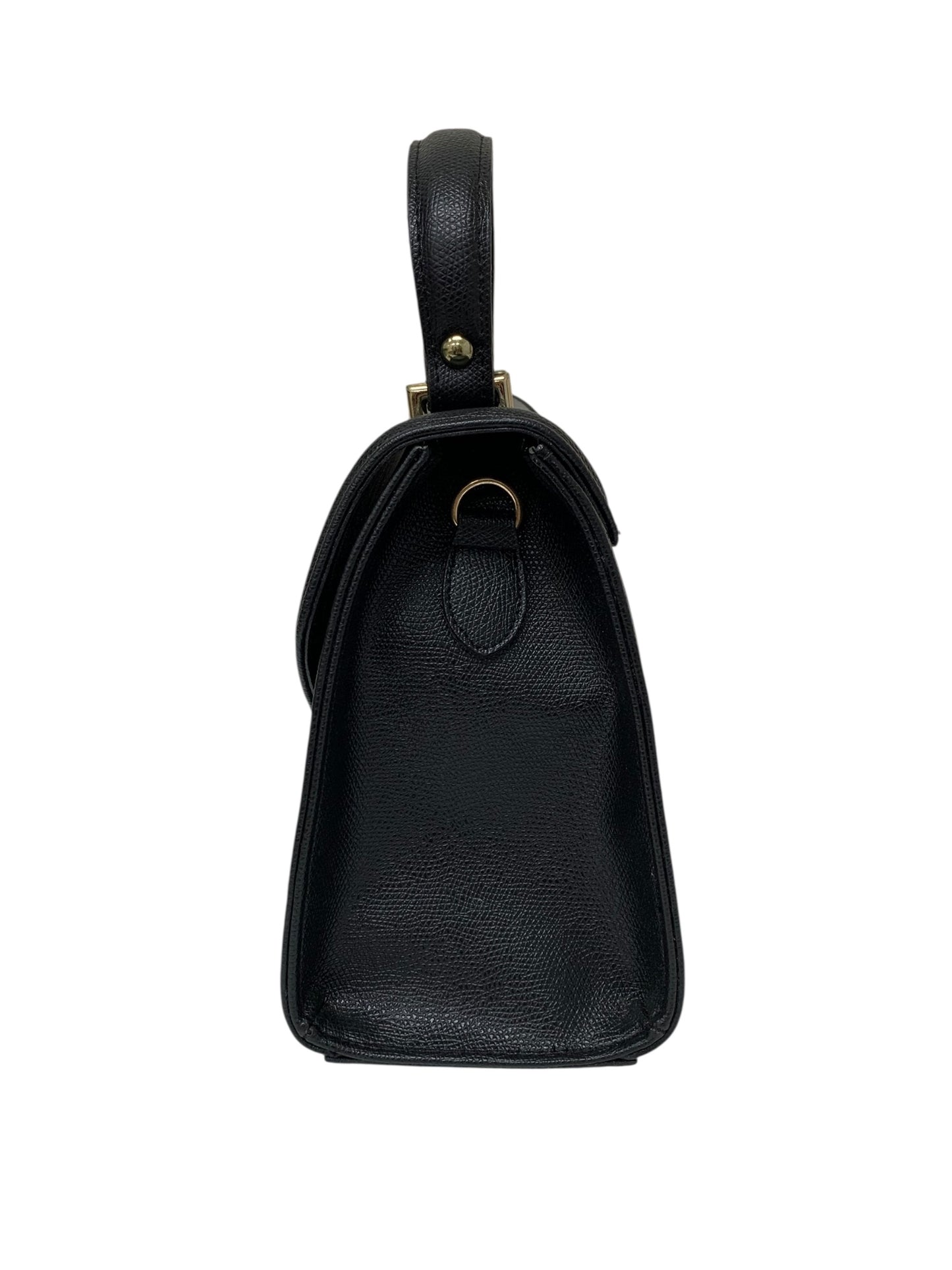 エムズグレイシー 674511 ハンドバッグ ブラック 台形 フラップ レザー 2WAY ITDDSYM4V9XH 【SALE】