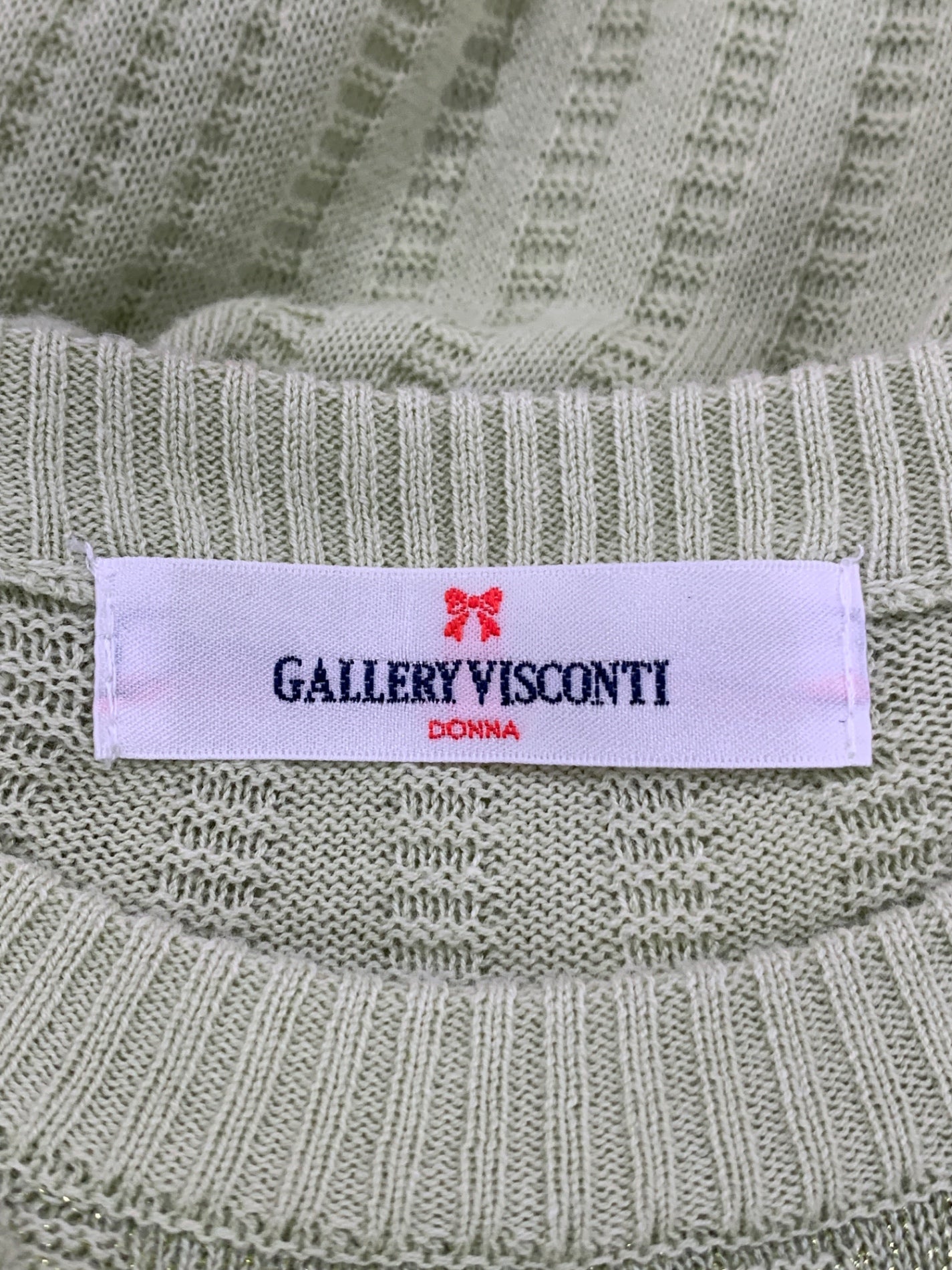 ギャラリービスコンティ 1121032 ワンピース 2 ホワイト/ミントグリーン ニット リボン IT3S0SN1UN4O 【SALE】