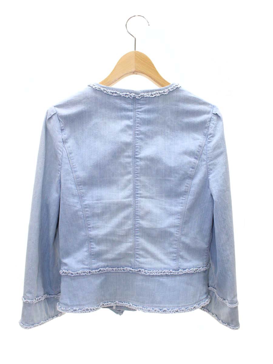 エムズグレイシー Zip Denim Jacket 914121 ジャケット 38 ライトブルー デニム調 ITG9MFNHTIJ4