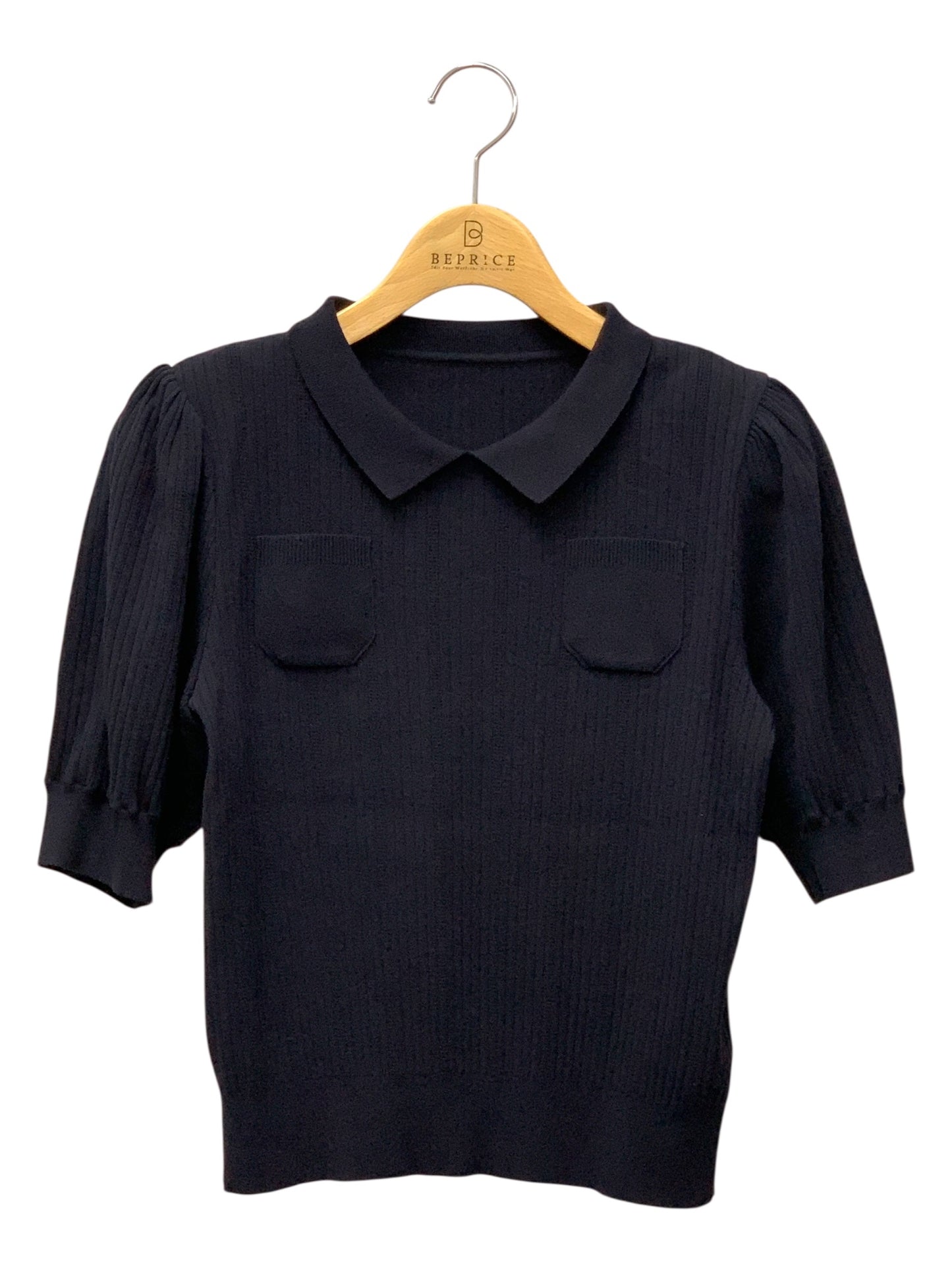 フォクシーブティック Seine 45339 ニット 40 ネイビー パフスリーブ IT8VPMOF2P0C