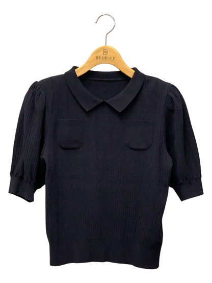 フォクシーブティック Seine 45339 ニット 40 ネイビー パフスリーブ IT8VPMOF2P0C