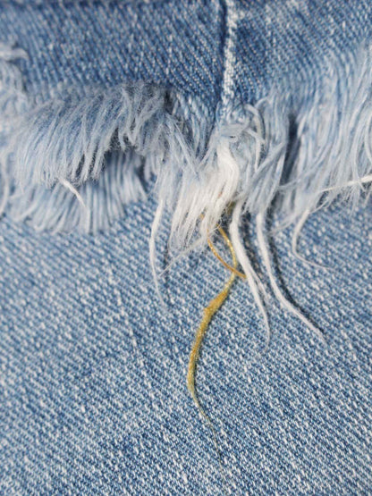 アッパーハイツ THE TAYLOR -ULTRA MARINE DESTROY- 980119 23 ライトブルー ダメージ加工 クロップド カットオフ デニムパンツ ボトムス IT75C4J7DY6K 【SALE】