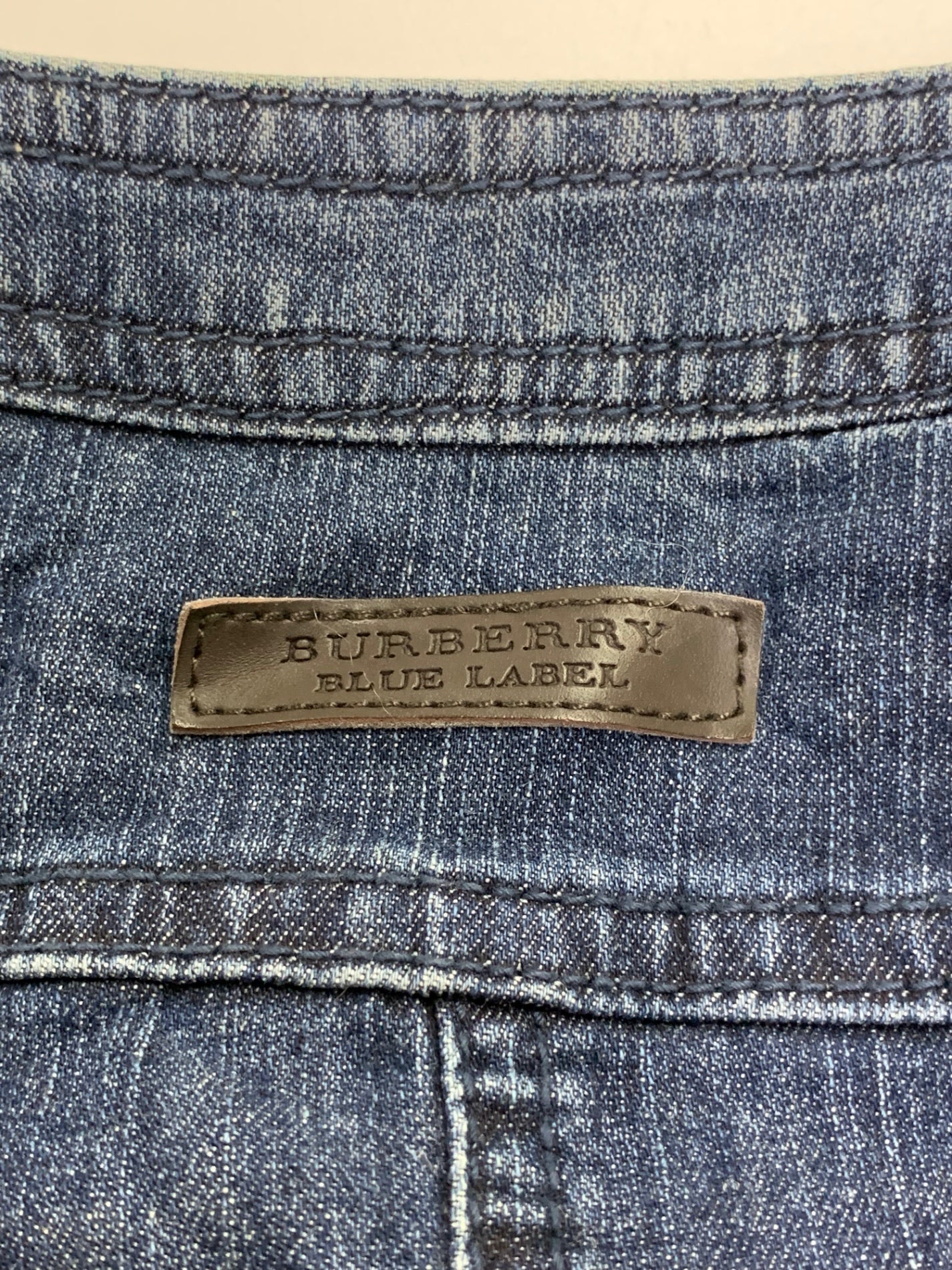 バーバリーブルーレーベル E1J10-141-29 ワンピース 38 ネイビー デニム フロントボタン ITZ51LFO34JS