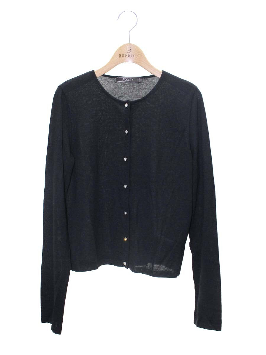 フォクシーブティック 25804 カーディガン 42 ブラック カシミヤ混 ITH4X569I41C