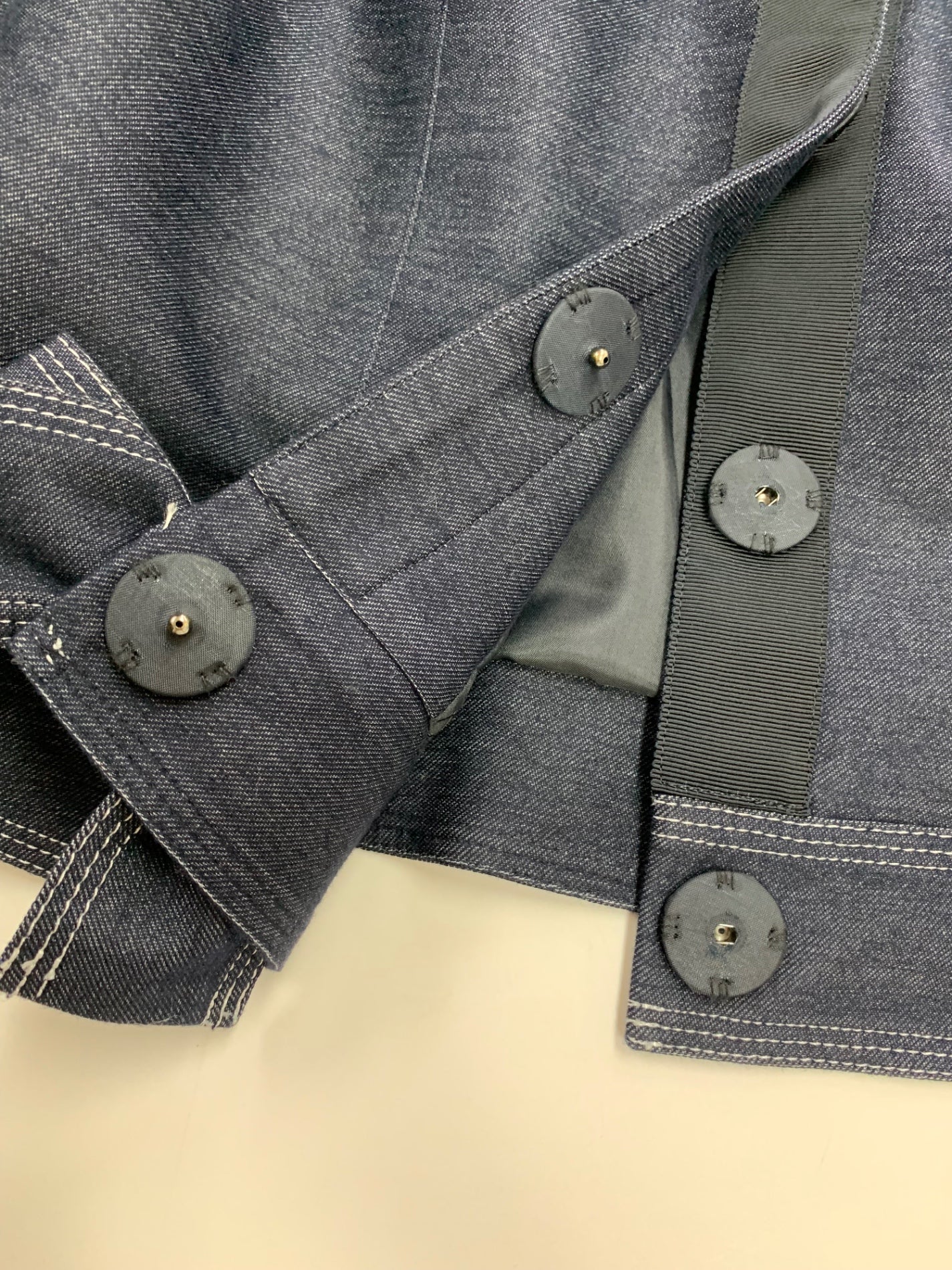 エムズグレイシー 314108 ジャケット 38 ネイビー フラワーボタン リボン ITGZ3KLLLQSC