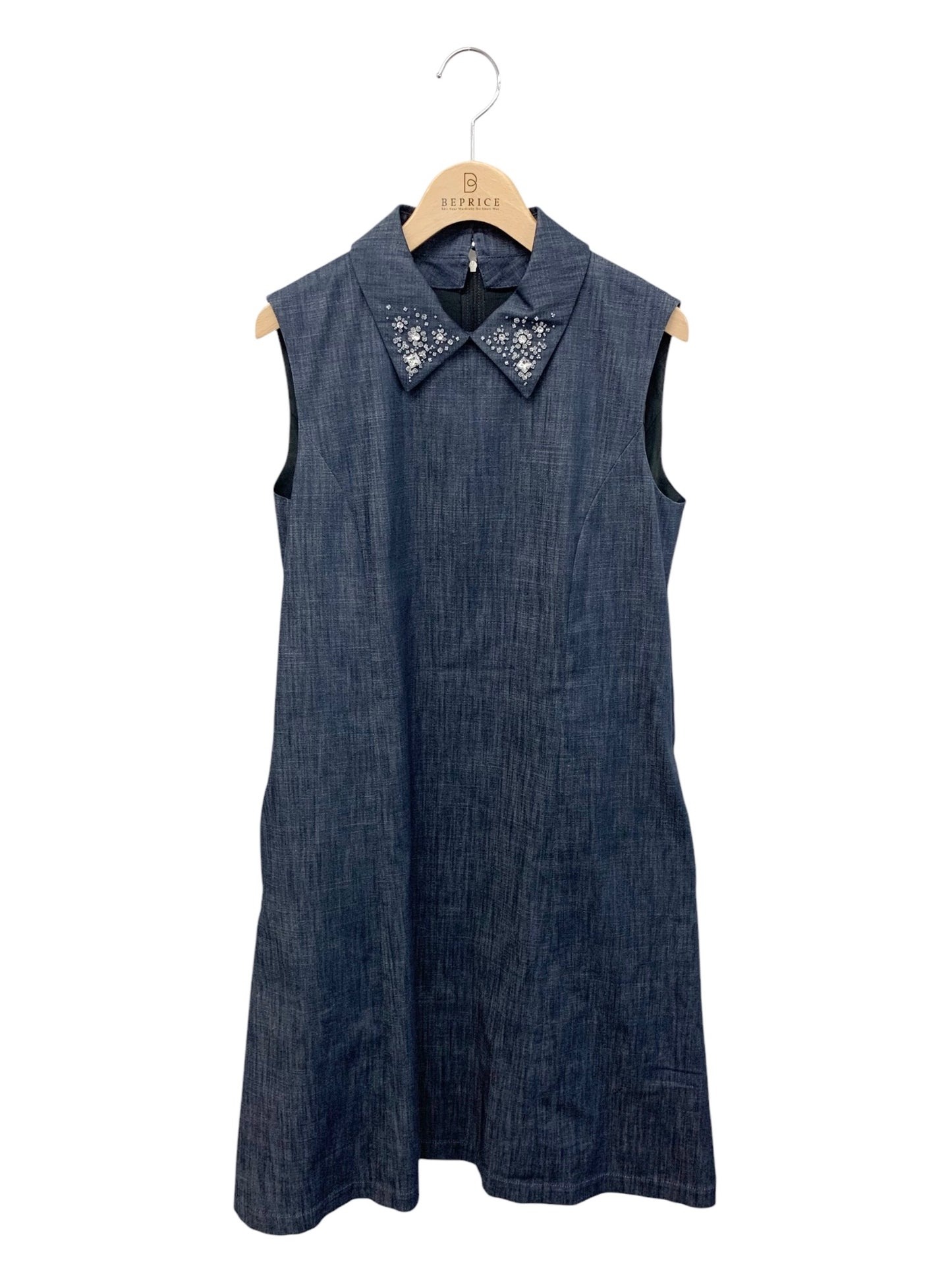 フォクシーニューヨーク Brilliante Dress ブリリアント ドレス 41681 ワンピース 38 ネイビー デニム ビジュー ITSHB2ISFSSO