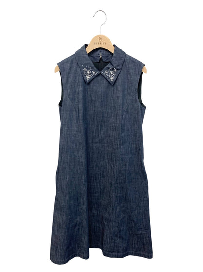 フォクシーニューヨーク Brilliante Dress ブリリアント ドレス 41681 ワンピース 38 ネイビー デニム ビジュー ITSHB2ISFSSO