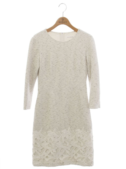 エムプルミエブラック C923-013 ワンピース 34 ホワイト ツイード ITK6J5KBZVZ0