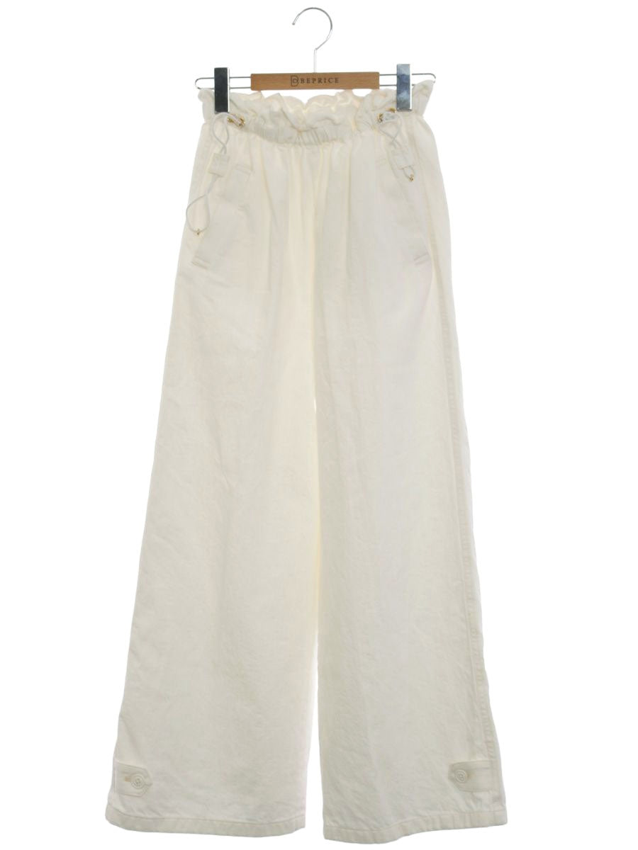 グレースクラス ドロストセミワイド 02222 11092-00 パンツ 36 ホワイト ギャザー IT0V3EQVN1YW