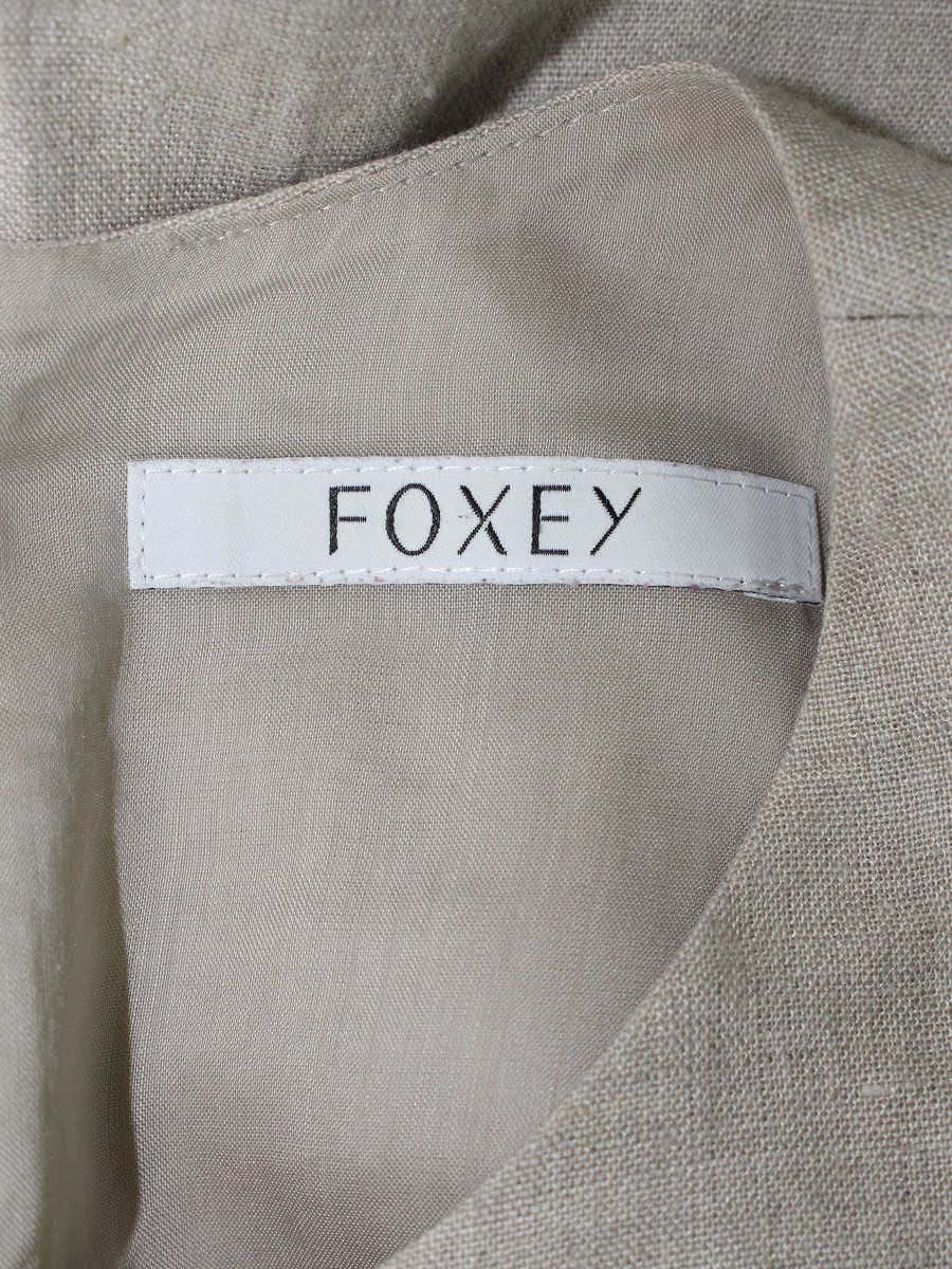 フォクシーブティック Multi Pintuck Dress 36778 ワンピース 38 ベージュ リネン ITBUQX17E32U