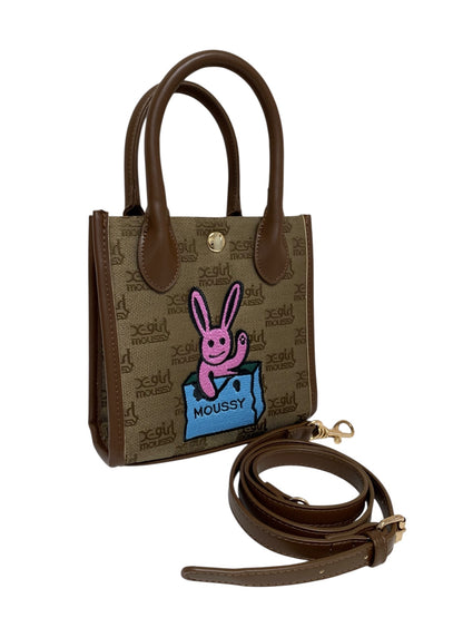 エックスガール MOUSSY コラボレート ショルダーバッグ ブラウン 総柄 ウサギ ITIM1KD026WM