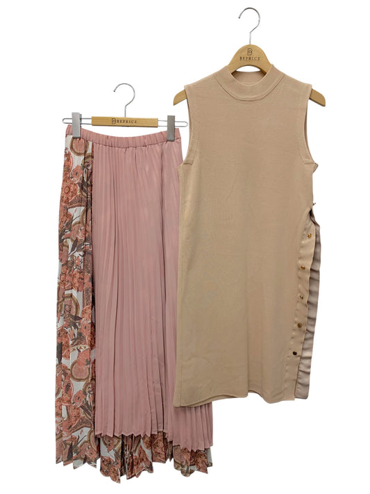 エイミーイストワール  exoticflowerニットコンビプリーツスカート 1119230159-0 F ピンク 2019SS ITWO4KEHJVIS