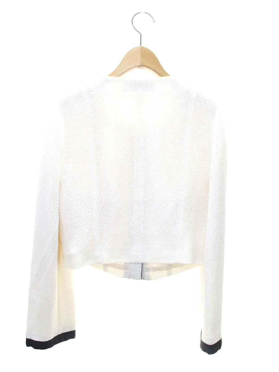 エムズグレイシー 314505 ジャケット 40 ホワイト ニット ストーンボタン ITSDISKBTEA4