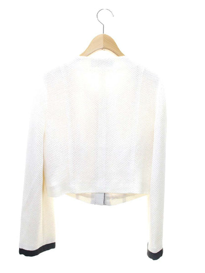 エムズグレイシー 314505 ジャケット 40 ホワイト ニット ストーンボタン ITSDISKBTEA4