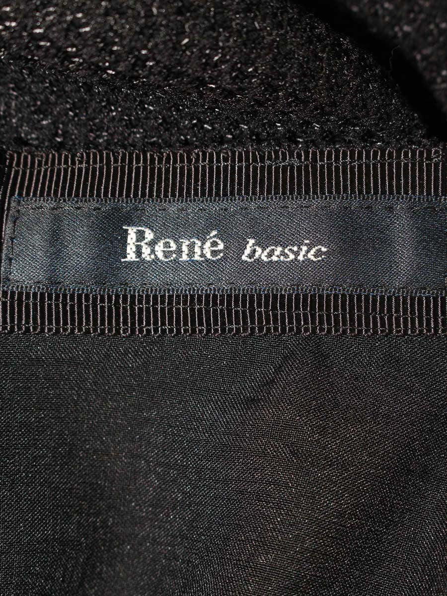 ルネ basic 5714060 スカート 34 ブラック フラワーモチーフ フレア カメリアジップ ITHZXTZCBDEE