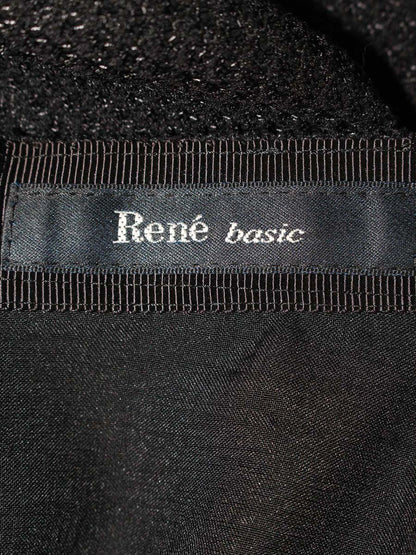 ルネ basic 5714060 スカート 34 ブラック フラワーモチーフ フレア カメリアジップ ITHZXTZCBDEE