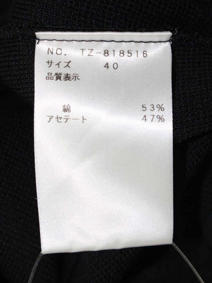 エムズグレイシー Sleeve Ribbon Knit 818516 ニット セーター 40 ブラック ストレッチ ITEP3PJ76GIG