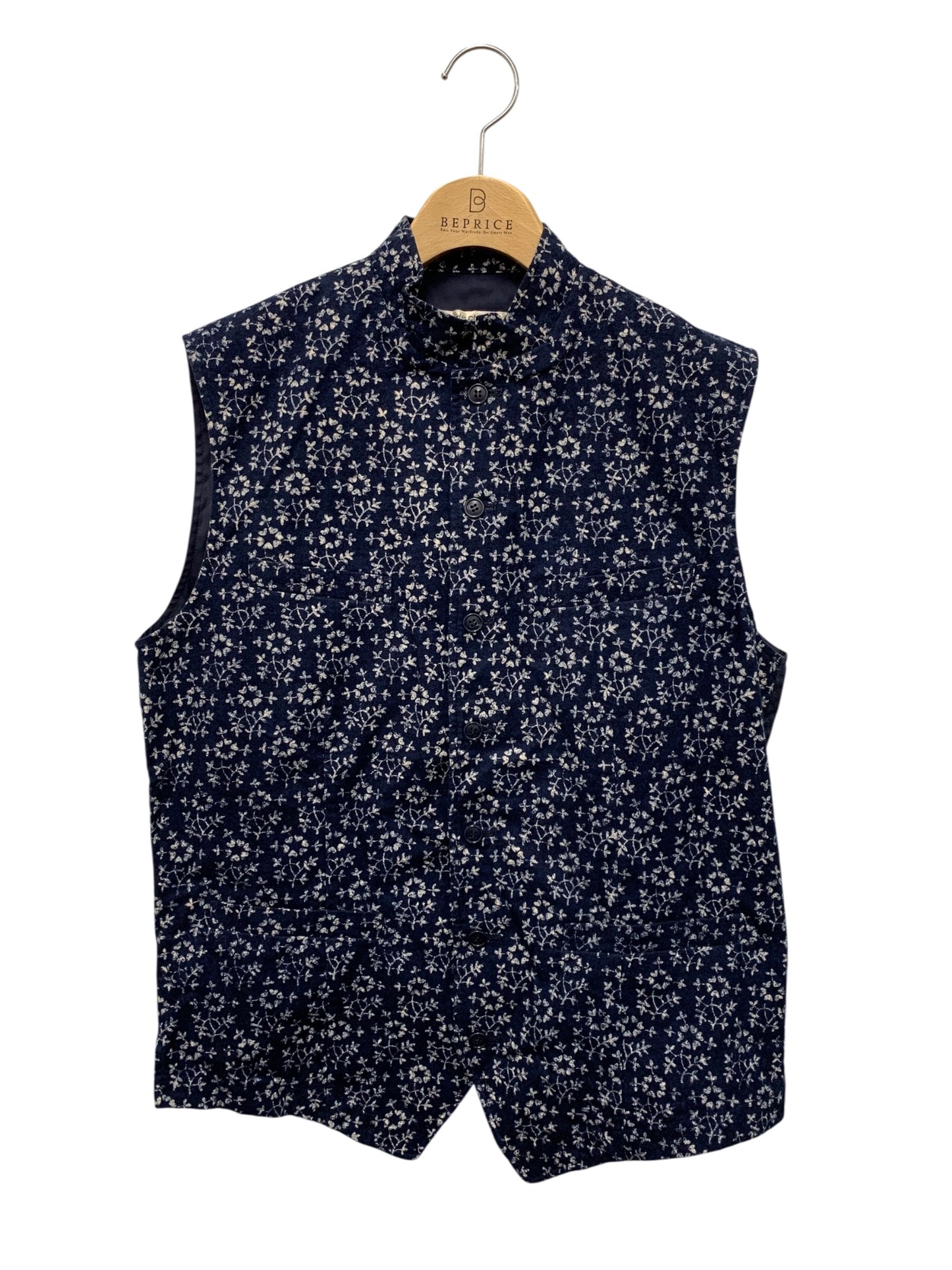 コムデギャルソン robe de chambre RV-080070 ジレ ネイビー 小花柄 フェルト生地 ITYMSL8WFK3K 【SALE】