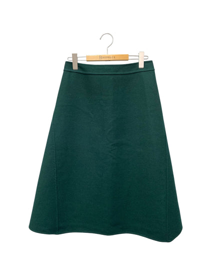 ドゥロワー ウール バックファスナー スカート 6524-234-1250 36 グリーン ITMYS4WO3FEO