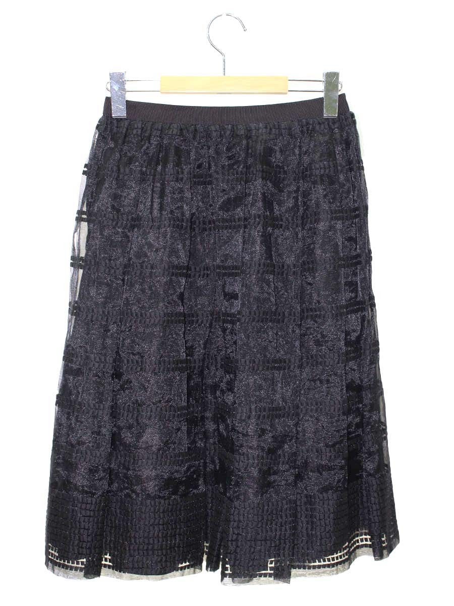 フォクシーニューヨーク collection スカート Stripe Organza Collection 34154 38 ブラック ITYD1VCW74AG