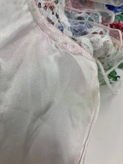 スーパービューティー ワンピース 42 ホワイト 花柄 レース リボンフェイクパール ITFB4A7ELZAV 【SALE】