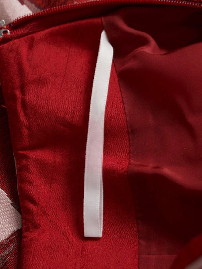 エムズグレイシー 817540 スカート 40 レッド スクエア柄 フレアー ITHOFJTEAZBC