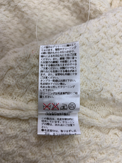 エムズグレイシー 328551 カーディガン 40 アイボリー ニット ファー フード IT62P9MA0PO0