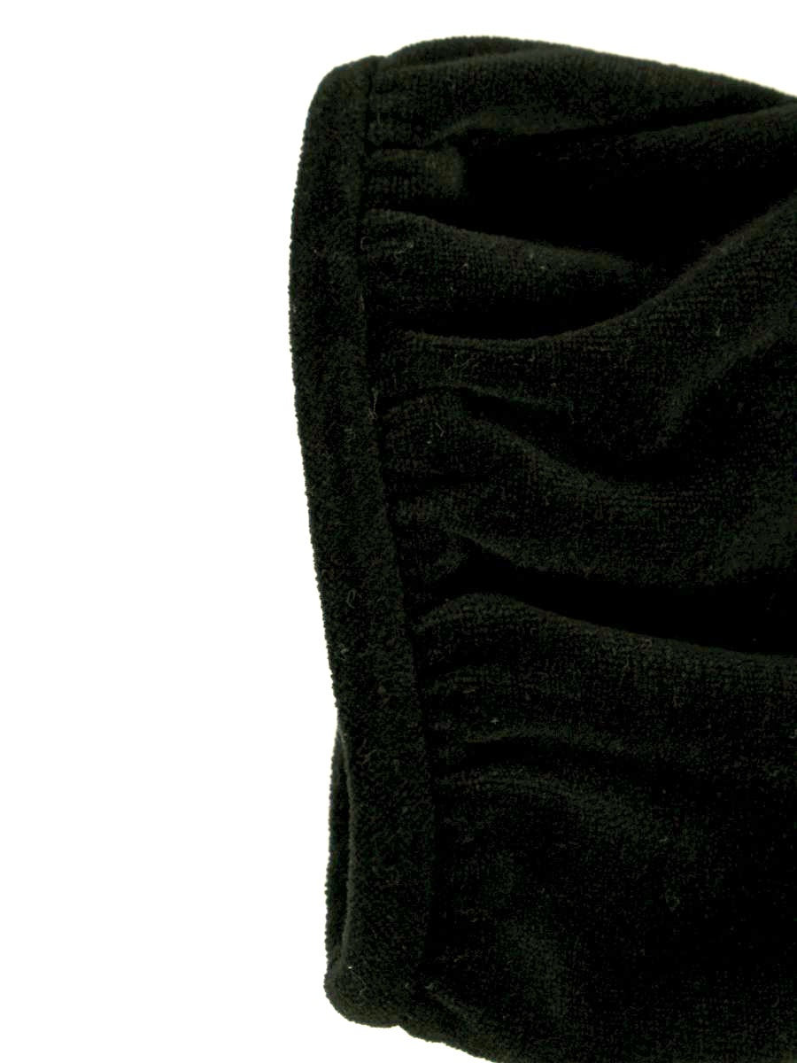 エムズグレイシー 014508 パーカー 38 ブラック フラワージップ フリル ベロア IT4WR1ILGB46