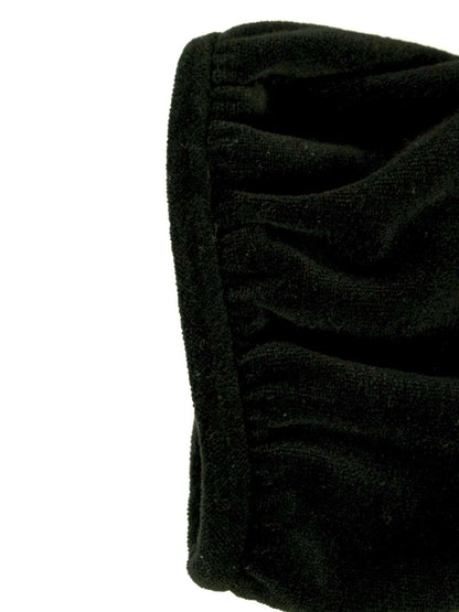 エムズグレイシー 014508 パーカー 38 ブラック フラワージップ フリル ベロア IT4WR1ILGB46