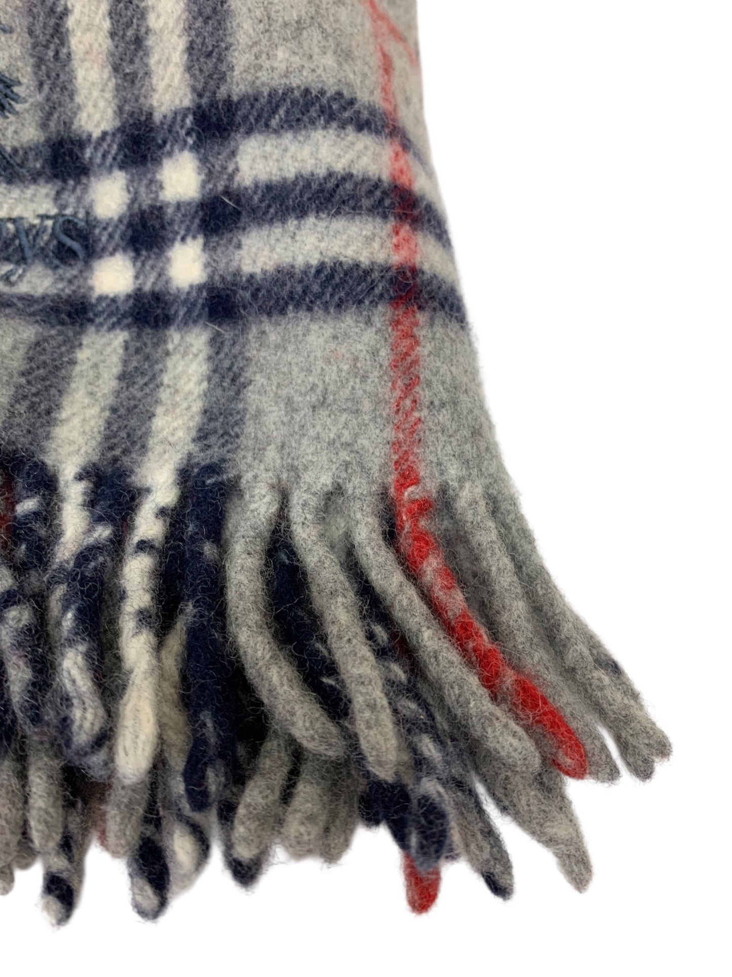 バーバリーズ 0156JA64W マフラー グレー ウール 刺繍 ノバチェック IT5E2PY9FRRK