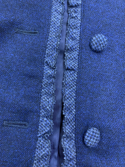 エムズグレイシー 424707 セットアップ 40 ネイビー フリル チェック ITK5M0RL7DWO