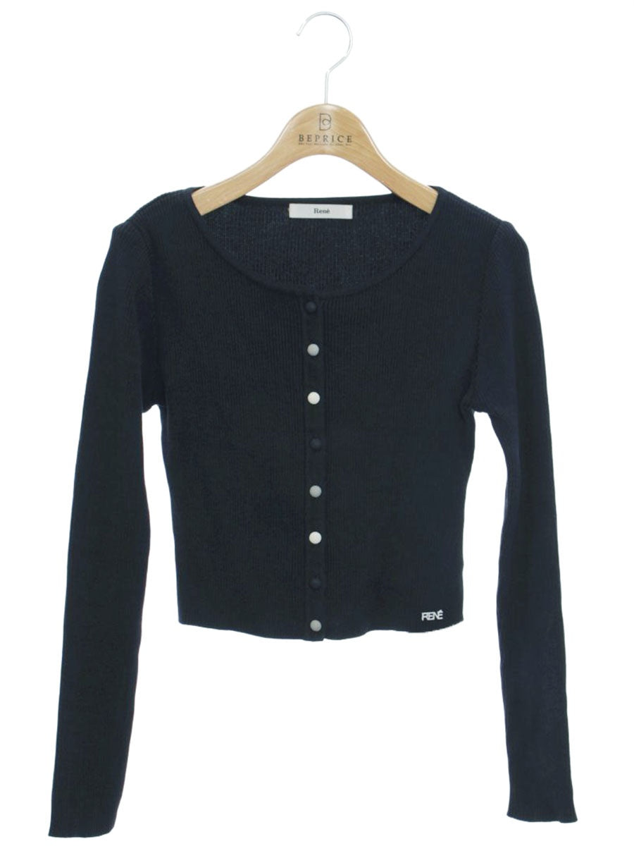 ルネ 6412680 カーディガン 38 ネイビー ワンポイント IT5RV8CRONIO