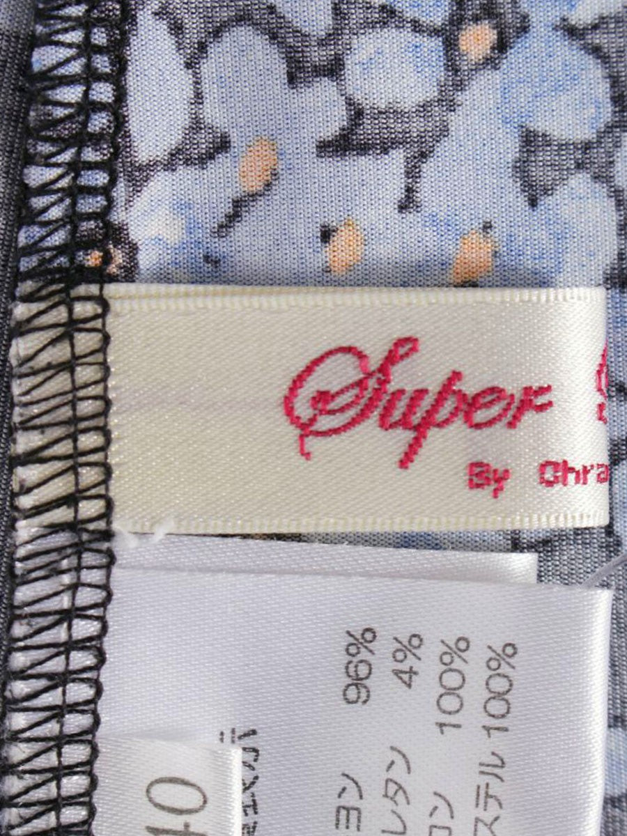スーパービューティー トップス 40 ブルー 花 ビジュー リボン IT5PTLBN02J8 【SALE】
